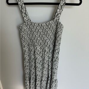 Green and White smocked Dress